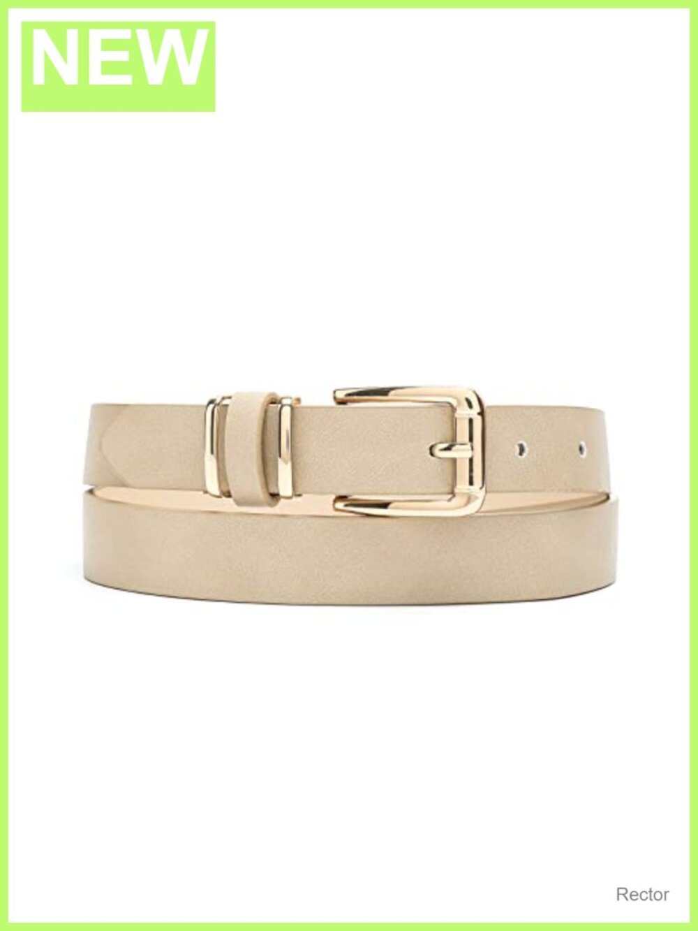 Faux Leather Skinny Belt for Jeans Dresses Gold Buckle